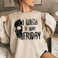 Wish It Was Friday Vintage Halloween Spooky Night Edition Retro Throwback Graphic Sweatshirt
