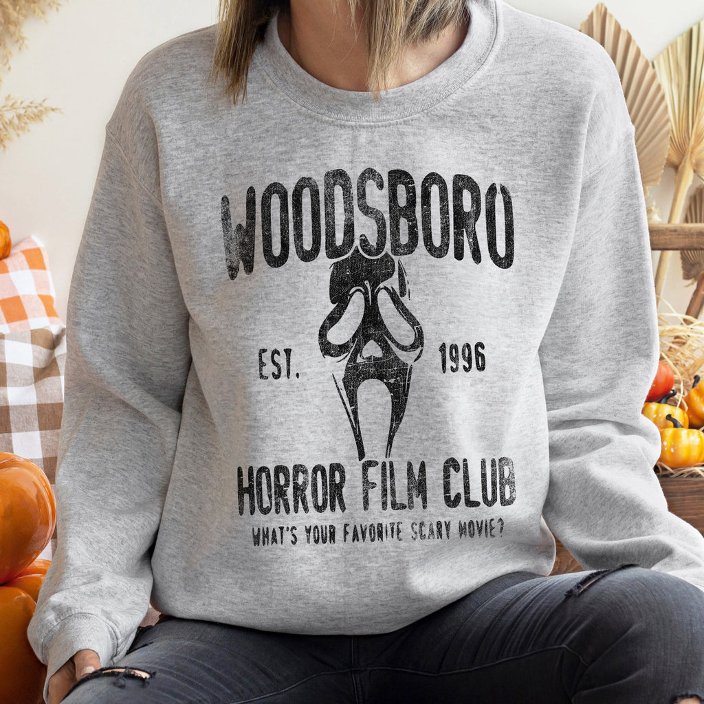 Woodsboro Vintage Halloween Spooky Nostalgia Collection Cozy Soft Fleece Sweatshirt