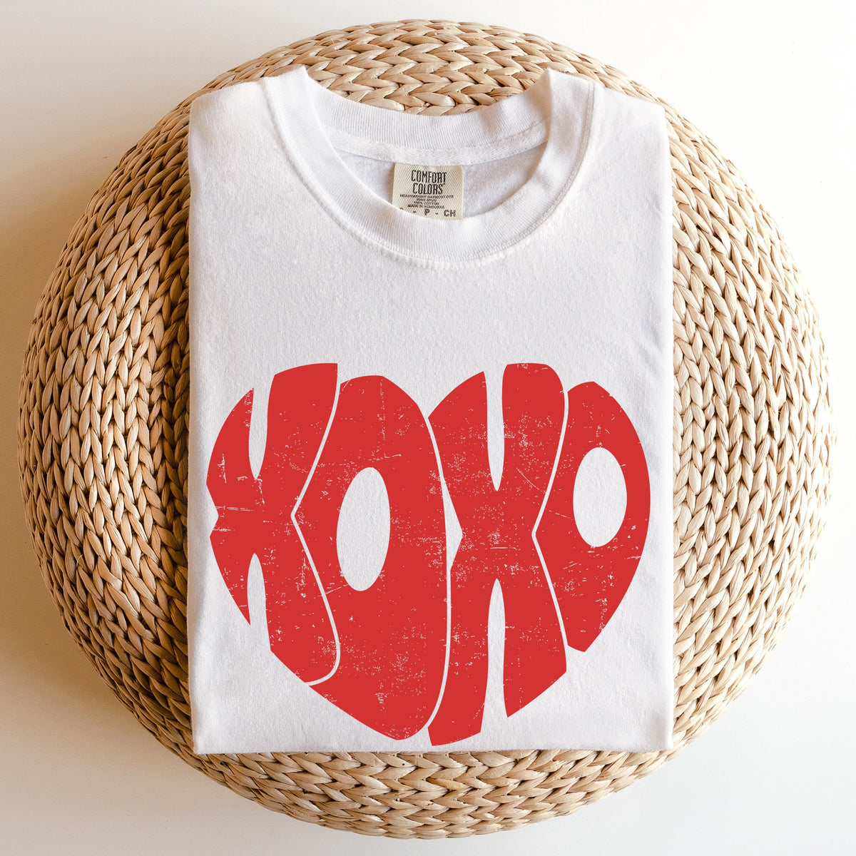 Retro XOXO Heart Vintage Love For Valentine's Day And Everyday Wear Comfort Colors Tee