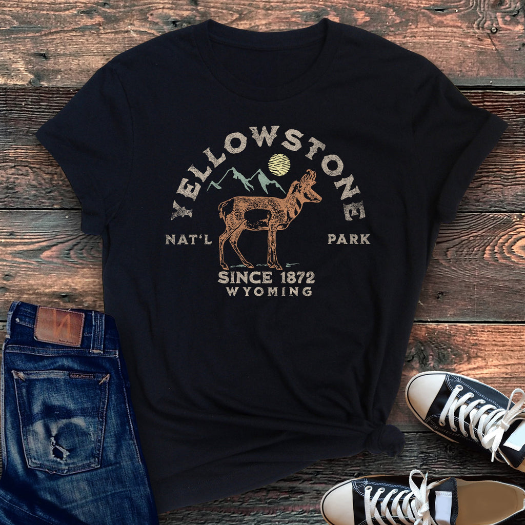 Yellowstone National Park Scenic Wilderness Adventure Memorial Creation Graphic Tee