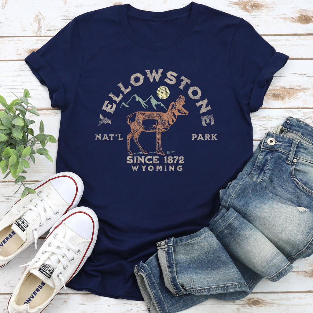 Yellowstone National Park Scenic Wilderness Adventure Memorial Creation Graphic Tee