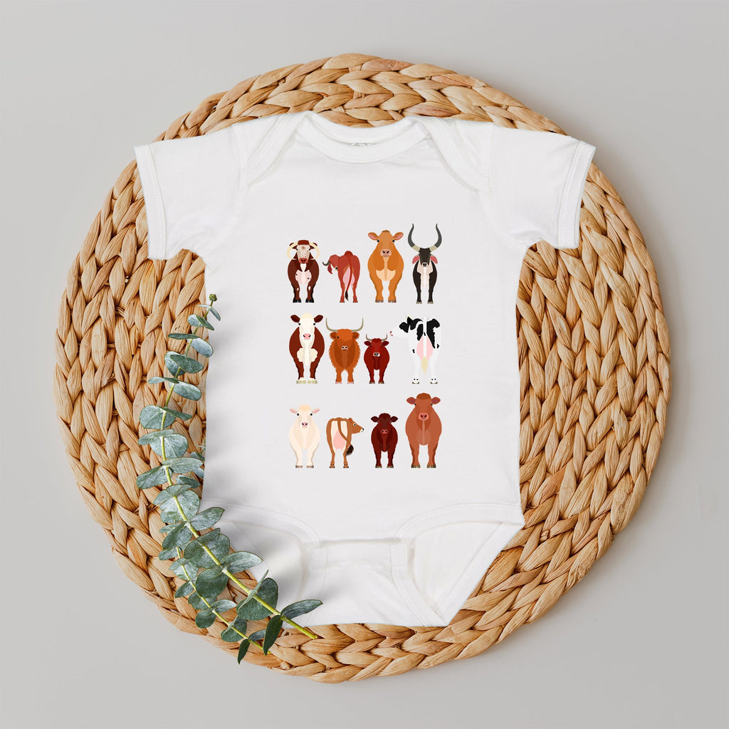 Cow Lovers Farm Animal Illustration Breeds For Kids And Toddlers Comfort Colors Tee