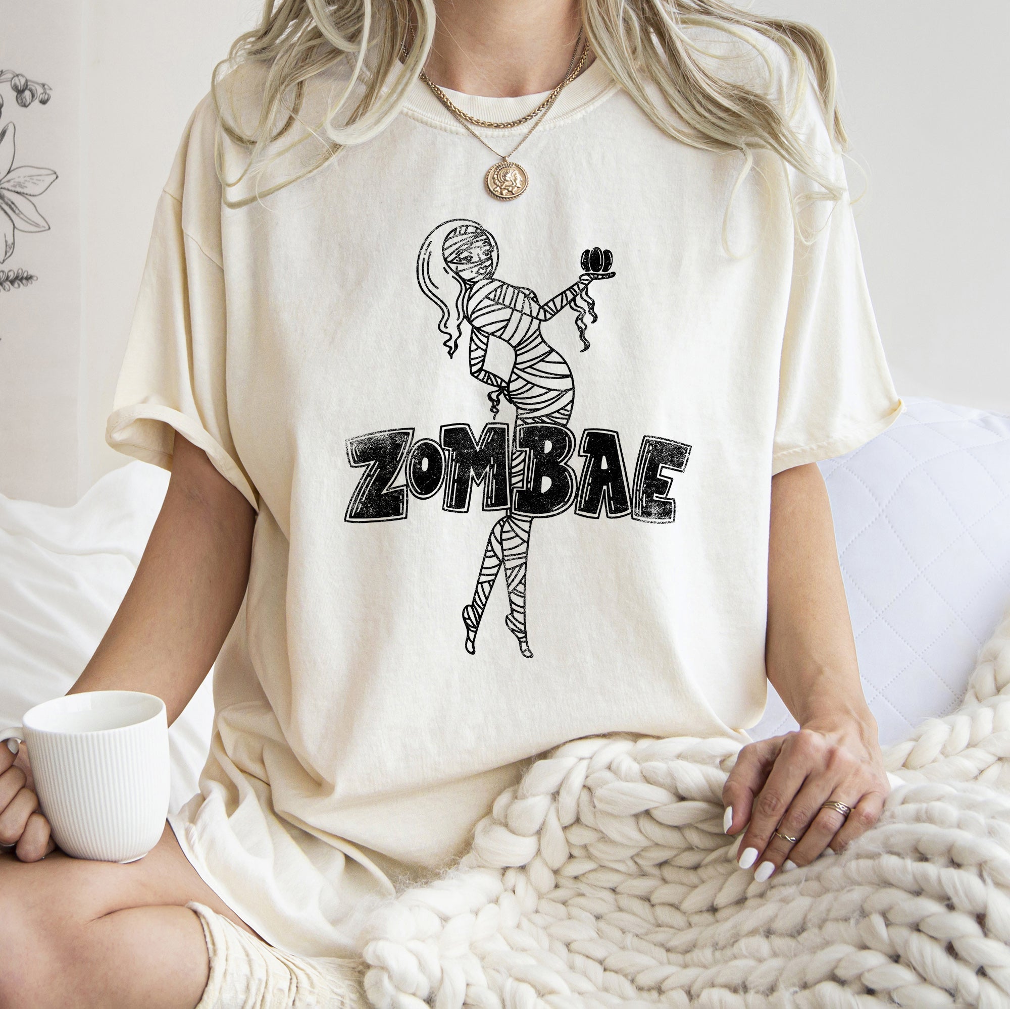 Zombae Retro Halloween Zombie Night Edition Deluxe Premium Heavyweight Comfort Colors Tee